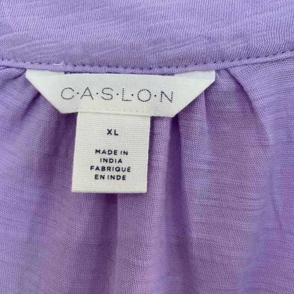 Caslon Nordstrom Button Front Swing Tank Top Cotton Slub Jersey Purple Size XL - Picture 4 of 8